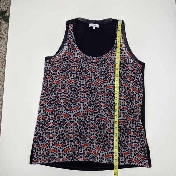 Reiss Semi Sheer Printed Sleeveless Tank Top Blouse - Picture 8 of 9